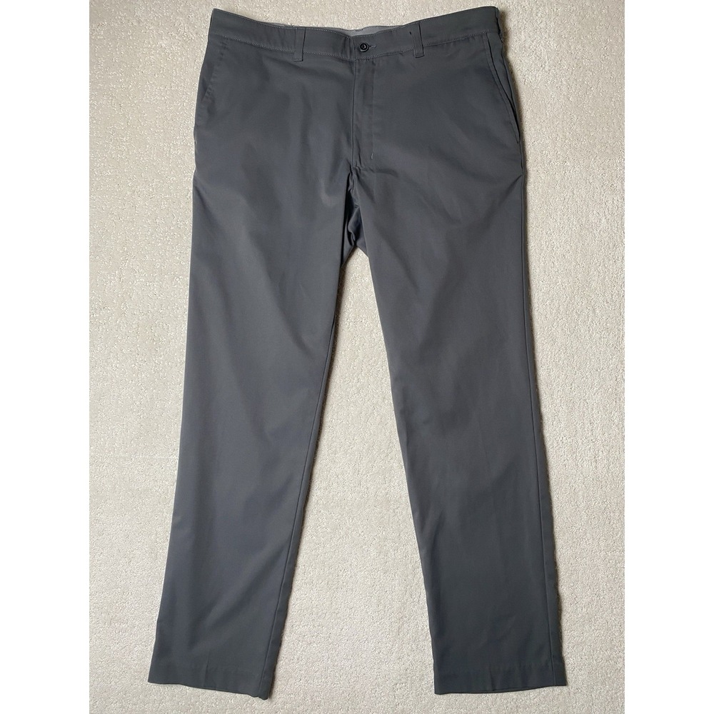 Ben Hogan Golf Pants Men's 36x32 Measured 36x30.5 Gray Flat Front Moisture Wick‎